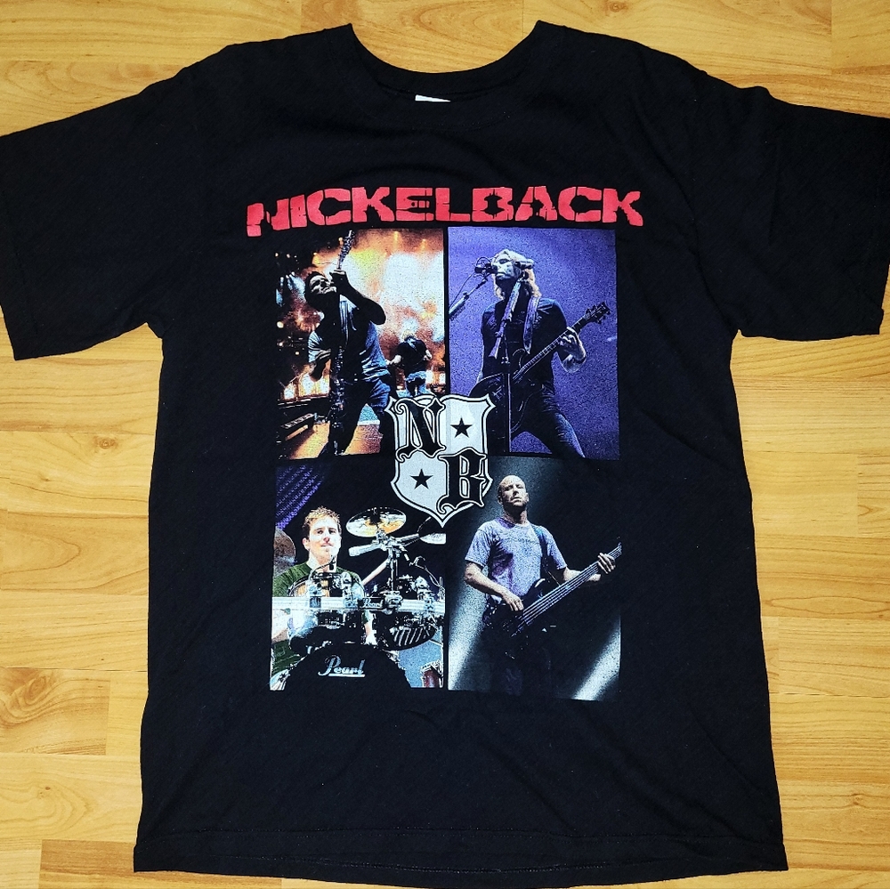 Nickelback Black Graphic Band Anvil T-Shirt, Medium